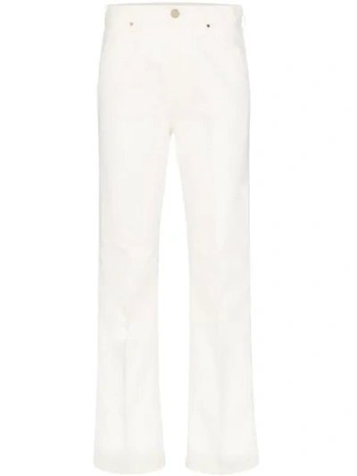 Shop Goldsign High-rise Straight-leg Jeans In White