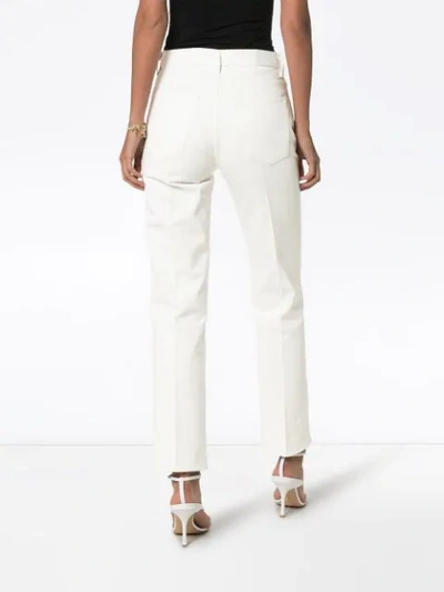 Shop Goldsign High-rise Straight-leg Jeans In White