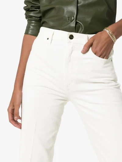 Shop Goldsign High-rise Straight-leg Jeans In White