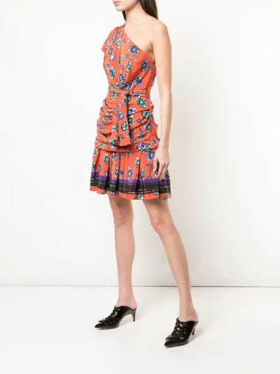 Shop Derek Lam 10 Crosby French Floral Print Dress In Red