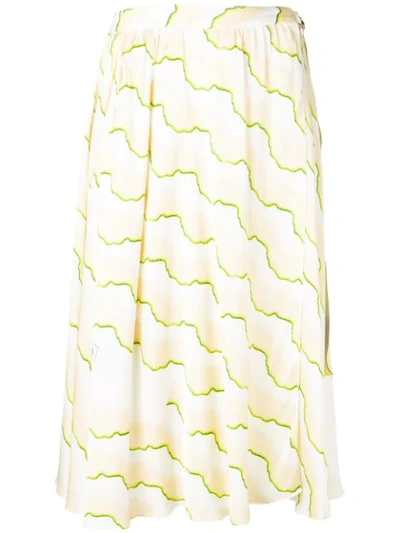 Shop Aalto Prc Printed Midi Skirt In Neutrals