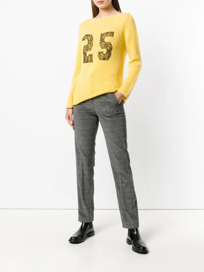 Shop Ermanno Scervino Lace Detail Sweater In Yellow