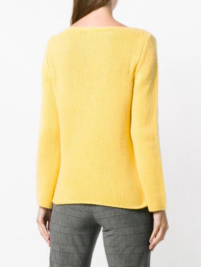 Shop Ermanno Scervino Lace Detail Sweater In Yellow