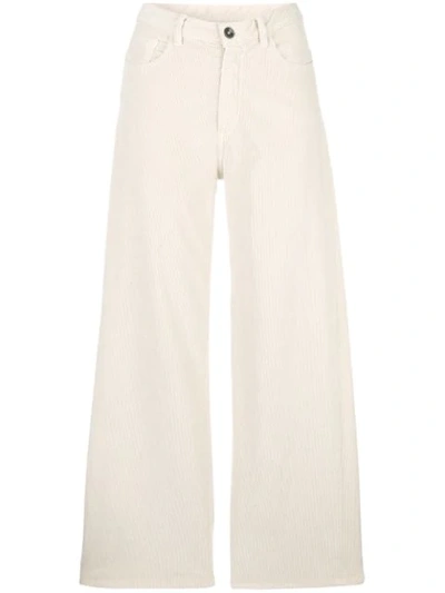 Shop Nine In The Morning High-waisted Corduroy Trousers - White