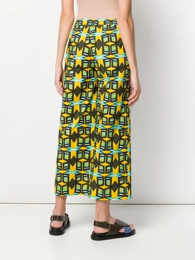 Shop Aspesi Wide Leg Cropped Trousers In Green