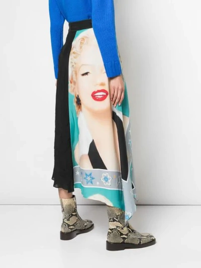 Shop Loewe Marilyn Monroe Print Skirt In Multicolour
