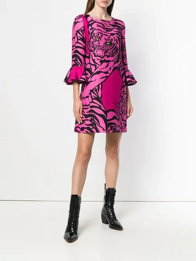 Shop Valentino Animal Print Dress In Pink