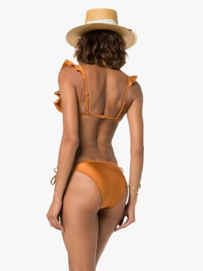 Shop Zimmermann Amari Frill Bikini In Tobacco