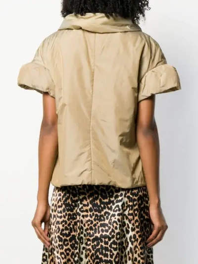 Pre-owned Moschino 1990's Draped Padded Shortsleved Jacket In Neutrals