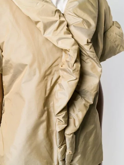 Pre-owned Moschino 1990's Draped Padded Shortsleved Jacket In Neutrals