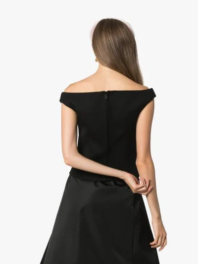 Shop Prada Off-the-shoulder Blouse In Black