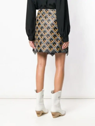 Shop Fendi Geometric Embellished Skirt - Black