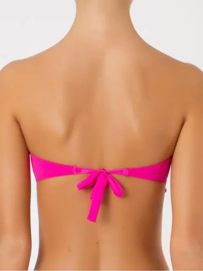 Amir Slama Ruffled Trim Bandeau Bikini Top In Pink