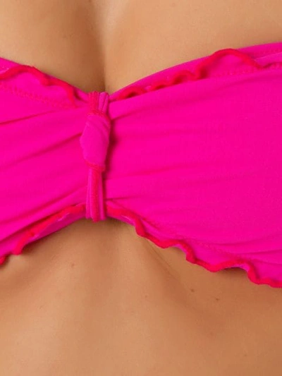 Shop Amir Slama Ruffled Trim Bandeau Bikini Top In Pink