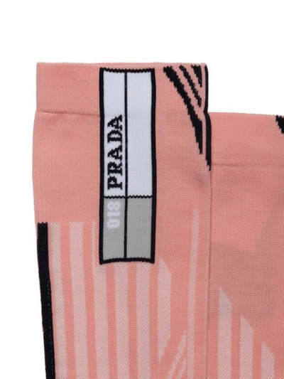 Shop Prada Jacquard Logo Socks - Pink