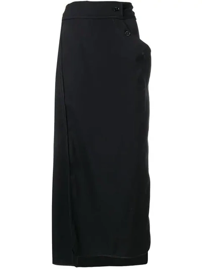Shop Lemaire Twisted Skirt In Black