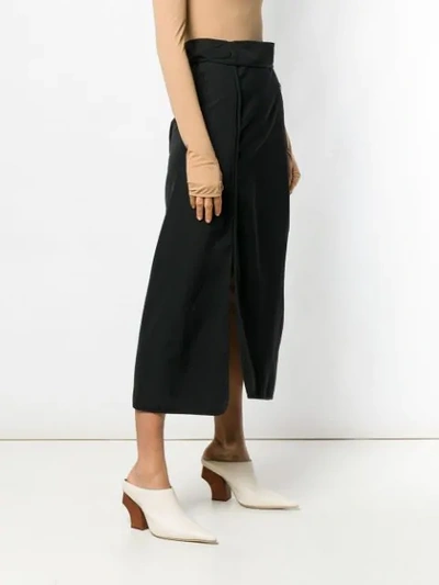 Shop Lemaire Twisted Skirt In Black