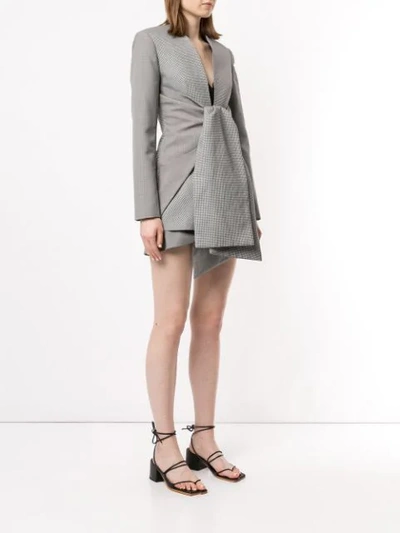 Shop Acler Gleston Tie Front Blazer In Houndtooth Mix