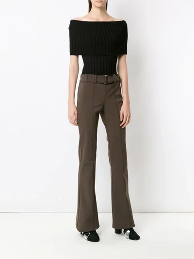 Shop Gloria Coelho Bootcut Trousers In Brown