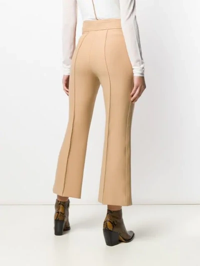 Shop Joseph High Rise Cropped Trousers In Brown