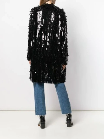 NORMA KAMALI ALL-OVER SEQUIN TRENCH COAT - 黑色