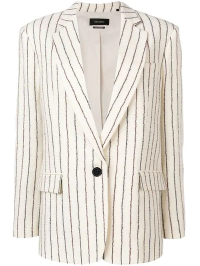 Shop Isabel Marant Pinstripe Textured Blazer In White