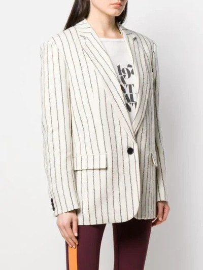 Shop Isabel Marant Pinstripe Textured Blazer In White