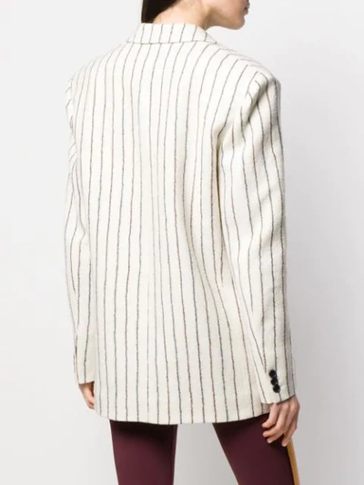 Shop Isabel Marant Pinstripe Textured Blazer In White