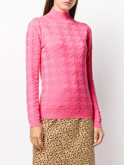 Shop Blumarine Dogtooth Sweatshirt In 00146 Rosa