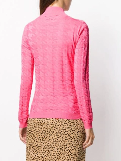 Shop Blumarine Dogtooth Sweatshirt In 00146 Rosa