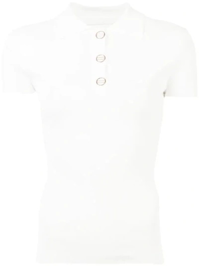 Shop Dion Lee Density Embellished Button Polo - White