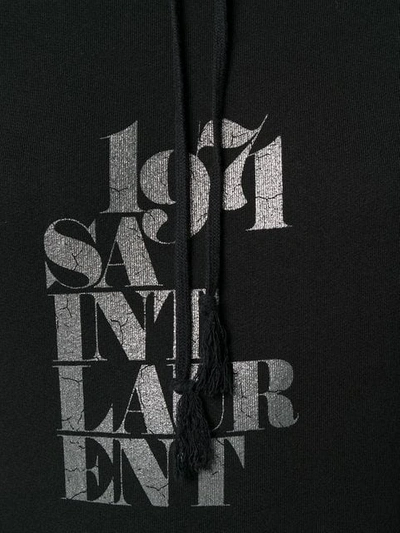 Shop Saint Laurent Logo-print Hoodie In Black