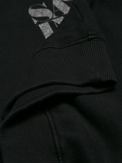 Shop Saint Laurent Logo-print Hoodie In Black