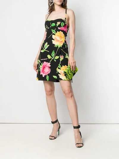 Shop Off-white Floral Mini Dress - Black