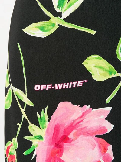 Shop Off-white Floral Mini Dress - Black