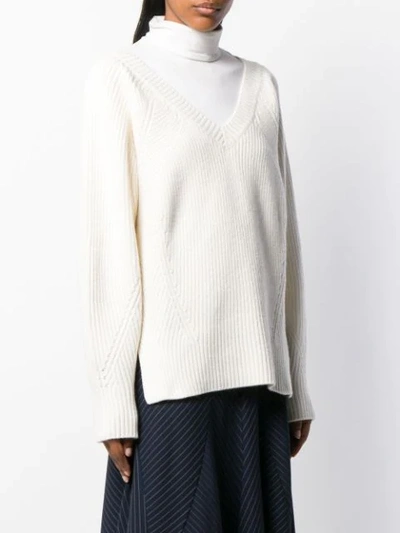 Shop See By Chloé Oversized Ribbed Jumper In White