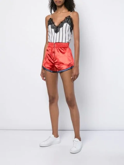 Shop Fleur Du Mal Zip Front Shorts In Yellow