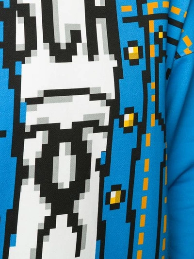 Shop Moschino Pixel Print Sweatshirt In 1302 Celeste
