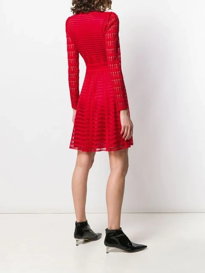 Shop Alexander Mcqueen Short Striped Dress In Red