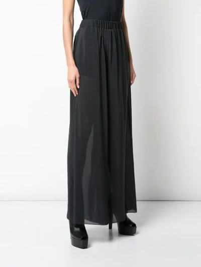 Shop Vera Wang Voile Palazzo Pants In Black