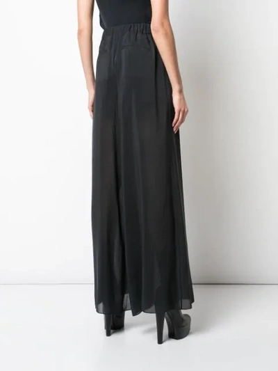 Shop Vera Wang Voile Palazzo Pants In Black