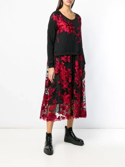 Shop Antonio Marras Embroidered Floral Dress In Black