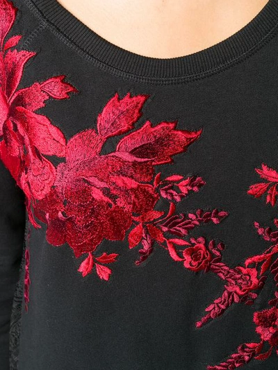 Shop Antonio Marras Embroidered Floral Dress In Black