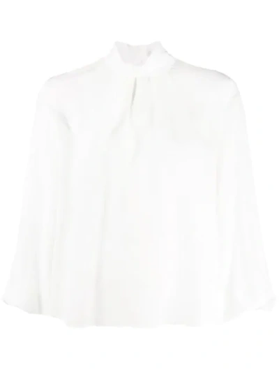 Shop Pinko Wide Sleeve Blouse In White