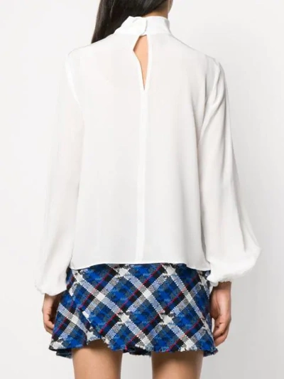 Shop Pinko Wide Sleeve Blouse In White
