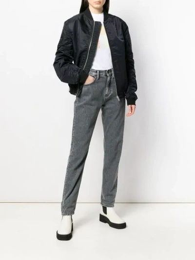 Shop Calvin Klein Jeans Est.1978 Institutional Hem Bomber Jacket In Black