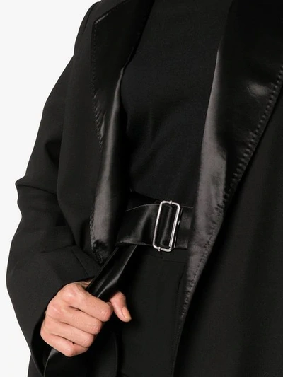 Shop Helmut Lang Wool Belted Blazer In  Black
