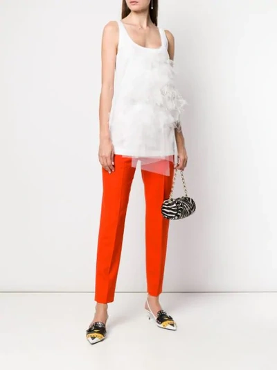 Shop N°21 Feather Embellished Tank Top In White