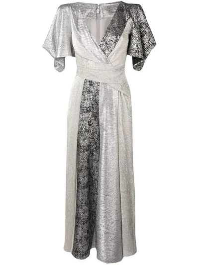 Shop Talbot Runhof Diamond Voile Jumpsuit In Silver