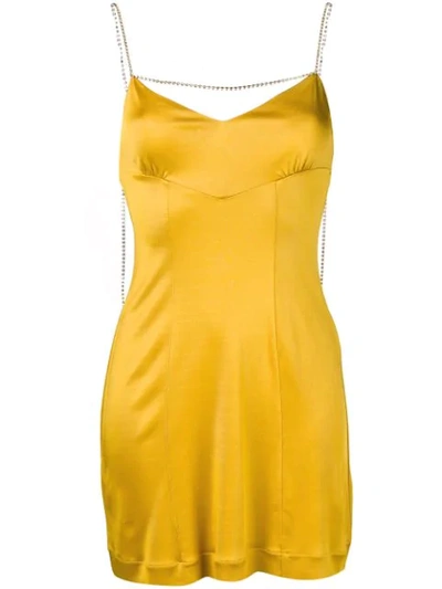ALEXA CHUNG CRYSTAL-EMBELLISHED DRESS - 黄色
